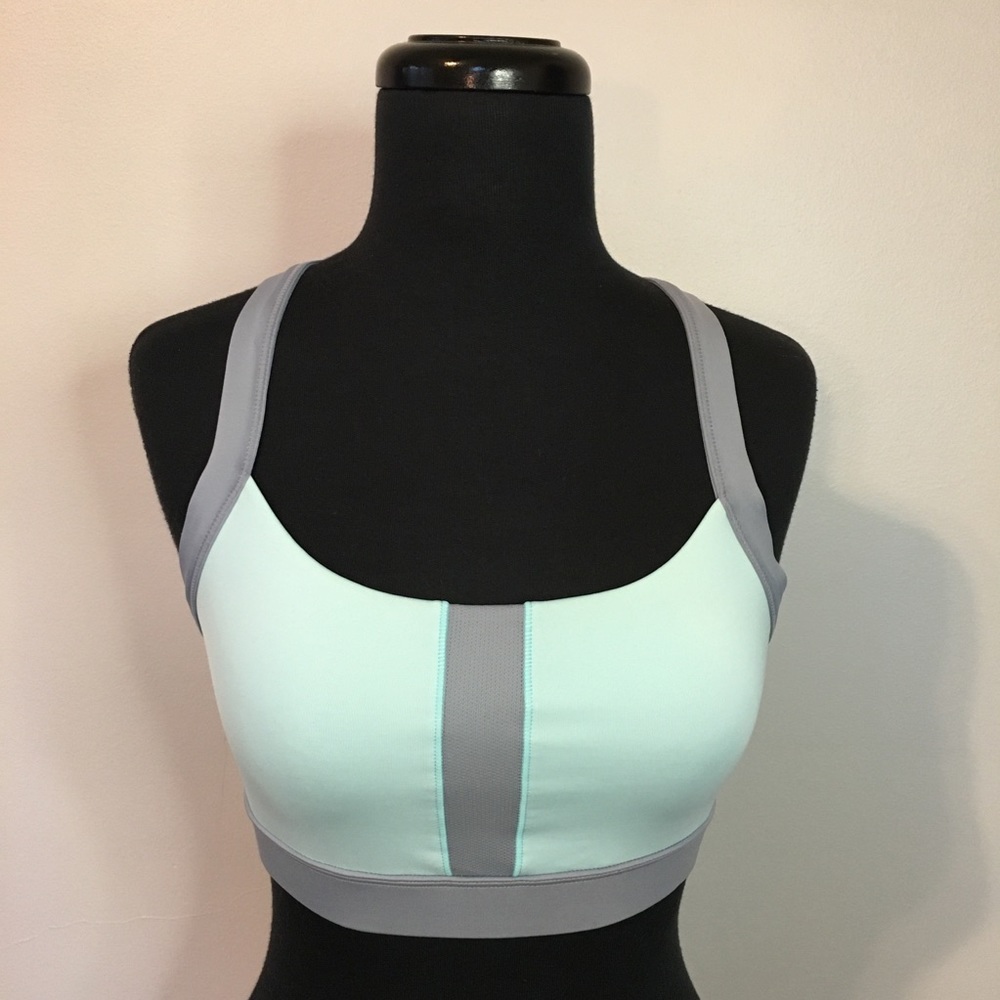 C9 by Champion Duo Dry Sports Bra in Sky Blue and Silver Grey, M